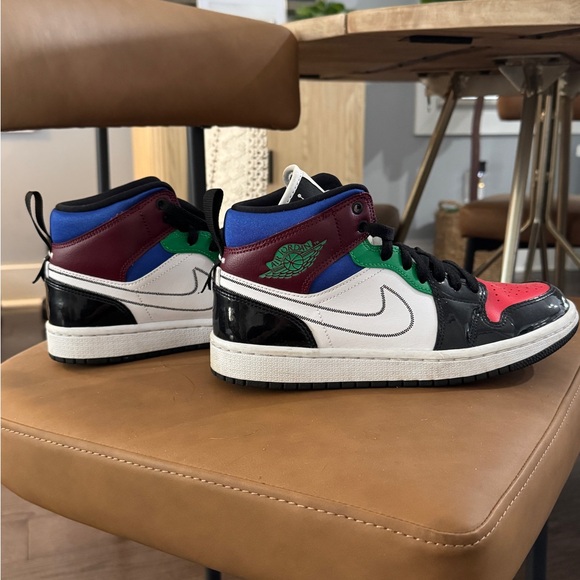 Jordan Shoes - Jordan Multi-Color High-Top Sneakers — White/Black/Red/Green/Blue/Burgundy